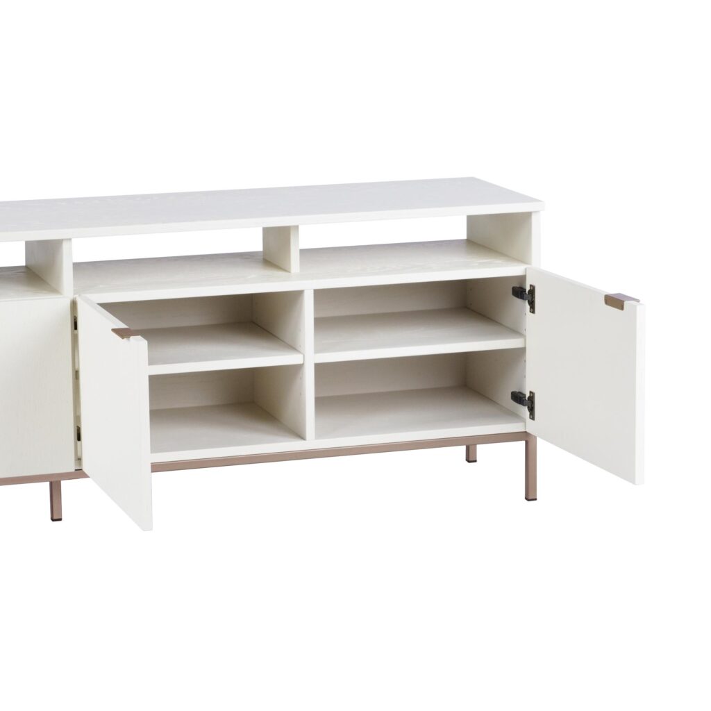 Ambrose Modular Media Console And Cabinet - Champagne Gold - Cream - Image 5