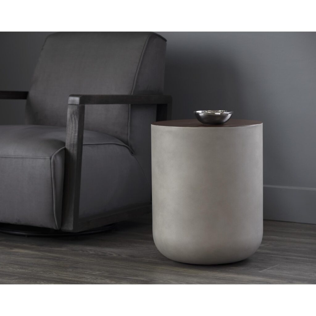 Diaz End Table - Grey - Wood Grain Brown - Image 4