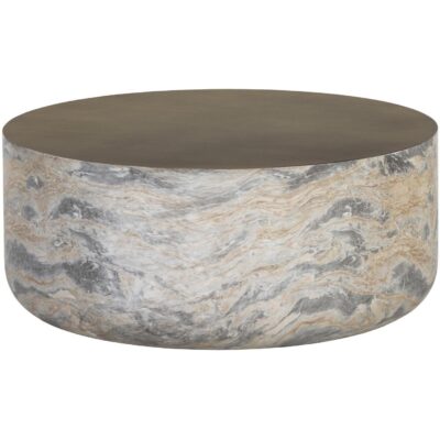 Diaz Coffee Table - Marble Look - Antique Brass 107198 107198 DIAZ COFFEE TABLE MARBLE LOOK ANTIQUE BRASS 1