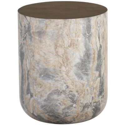 Diaz End Table - Marble Look - Antique Brass 107199 107199 DIAZ END TABLE MARBLE LOOK ANTIQUE BRASS 1