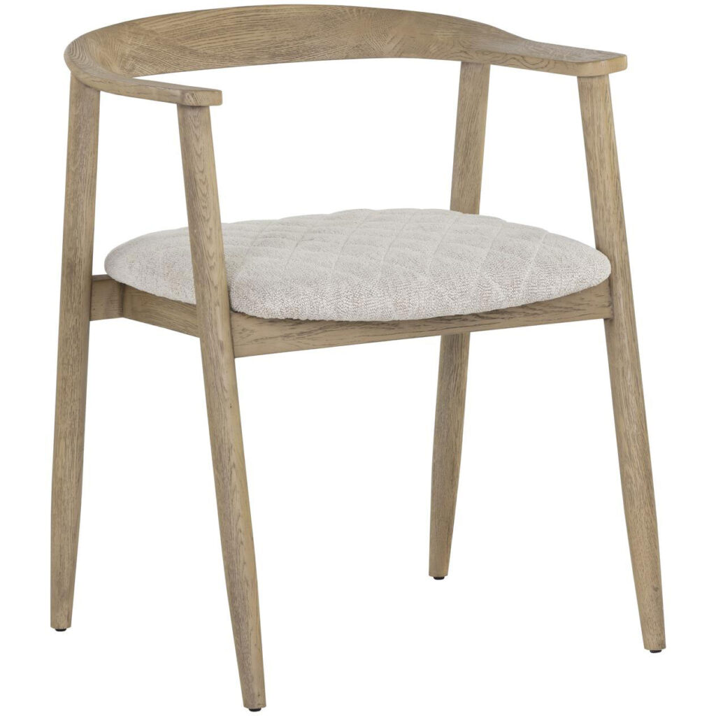 Jeremy Dining Armchair - Weathered Oak - Dove Cream