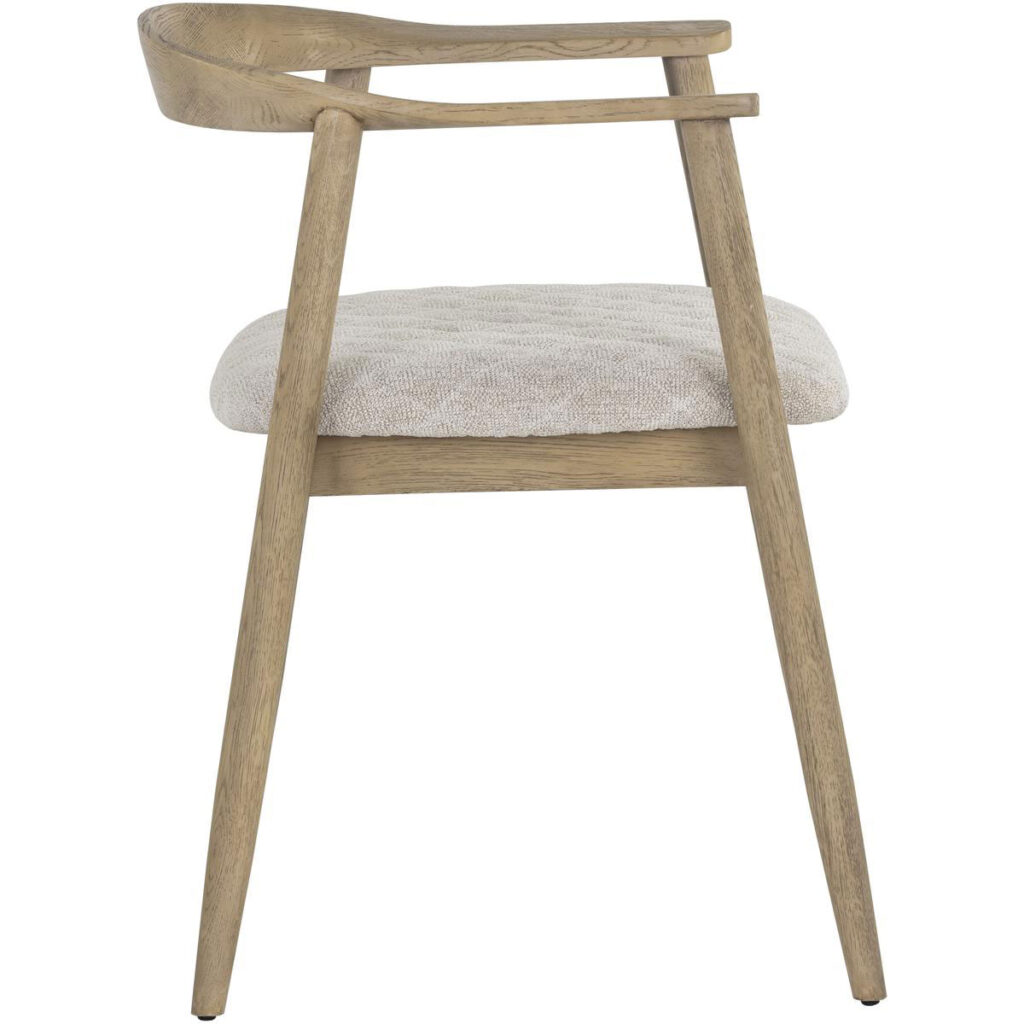 Jeremy Dining Armchair - Weathered Oak - Dove Cream - Image 2