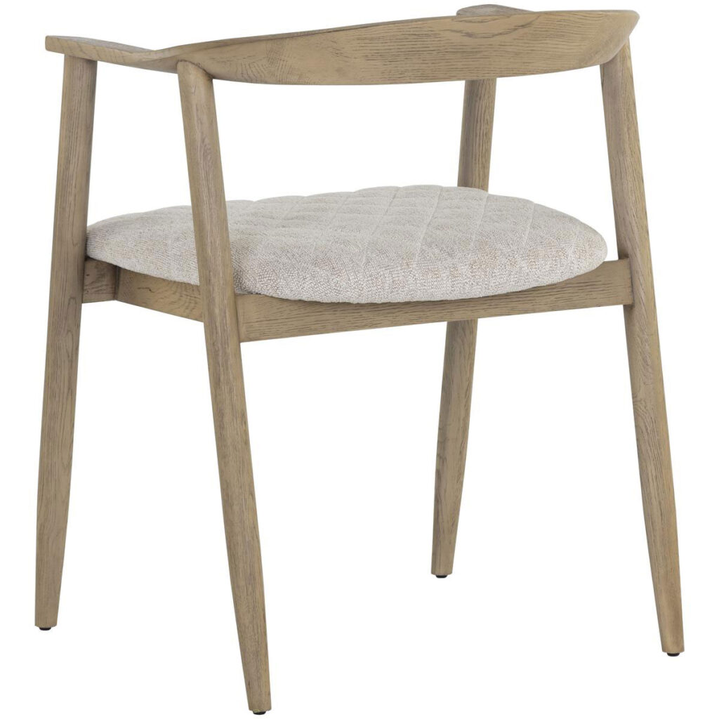 Jeremy Dining Armchair - Weathered Oak - Dove Cream - Image 3