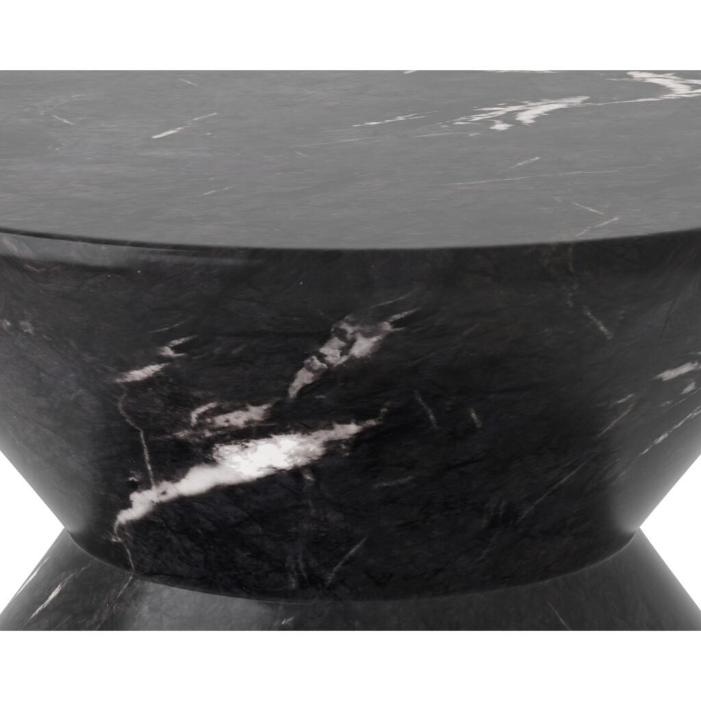 Union End Table - Marble Look - Black - Image 3