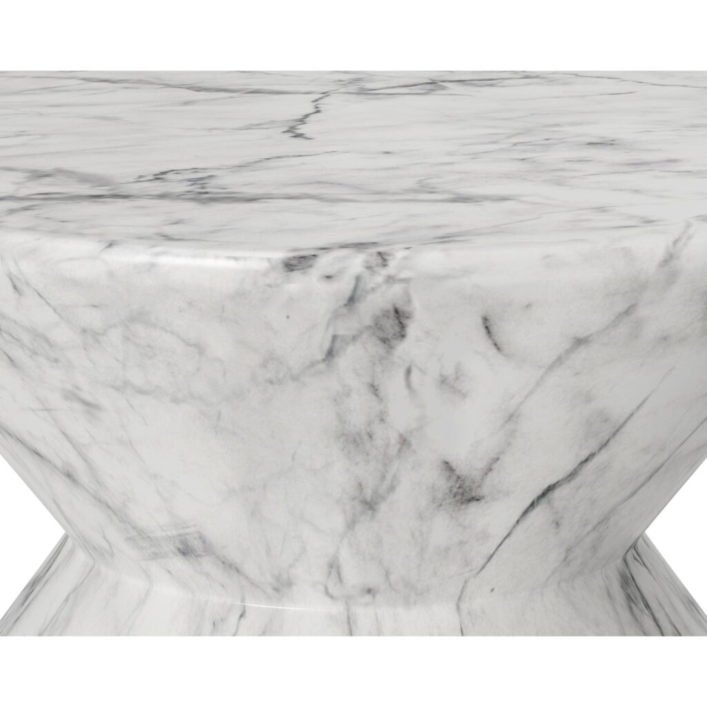 Union End Table - Marble Look - White - Image 3