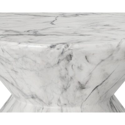 Union End Table - Marble Look - White 107411 107411 UNION END TABLE WHITE MARBLE LOOK 6