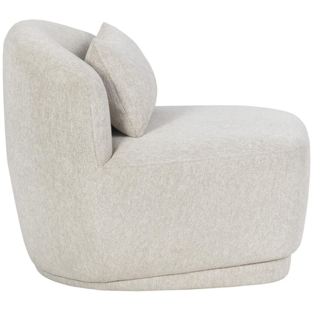 Soraya Swivel Armless Chair - Dove Cream - Image 3