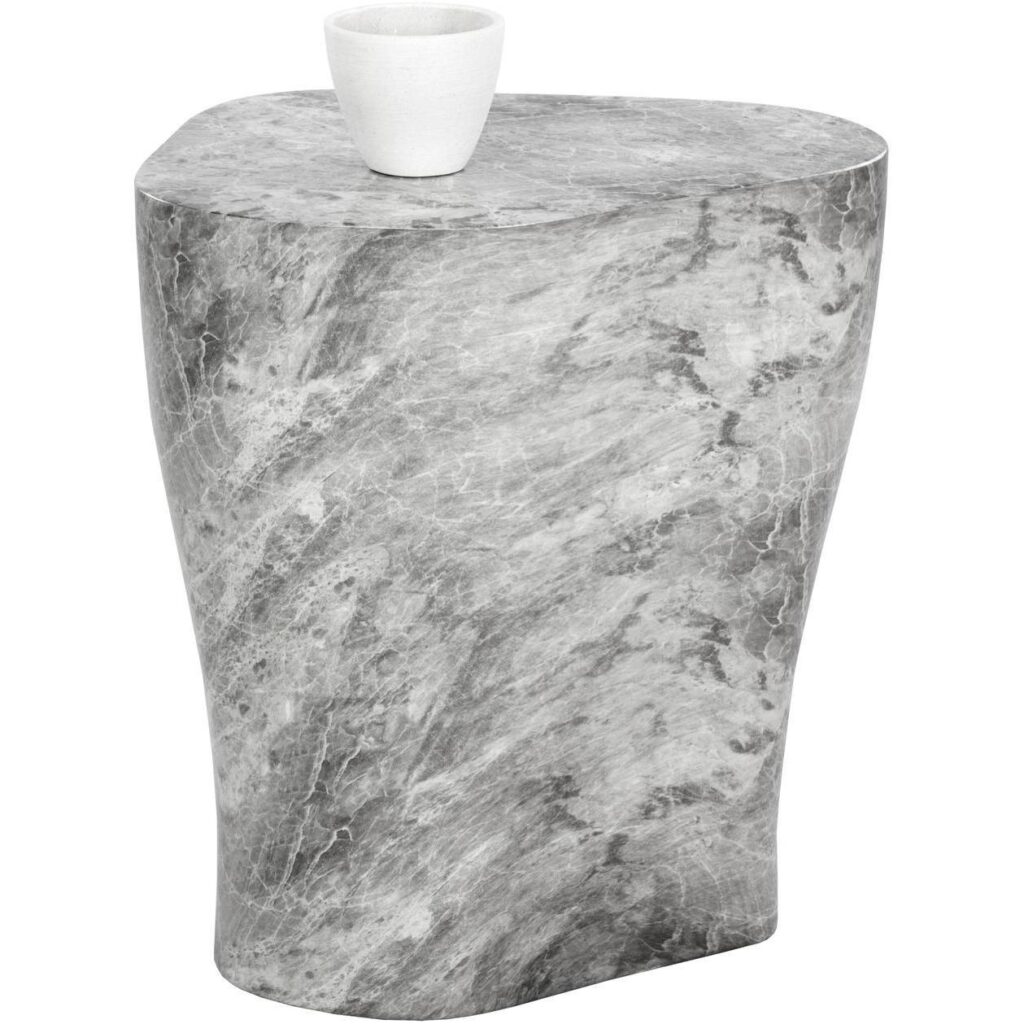 Dali End Table - Large - Marble Look - Grey