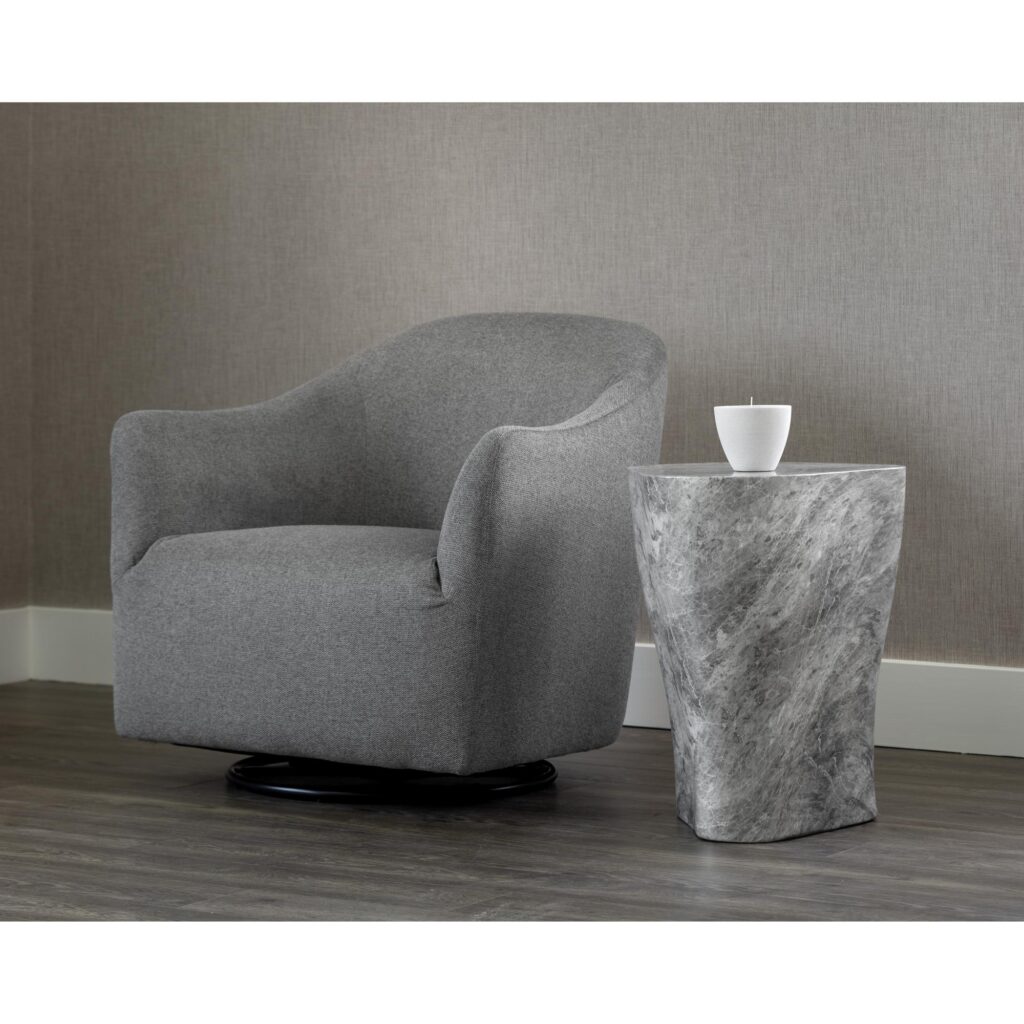 Dali End Table - Large - Marble Look - Grey - Image 5