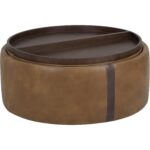 Borelli Wheeled Storage Ottoman - Tobacco Tan / Autumn Chestnut 10 Borelli Wheeled Storage Ottoman - Tobacco Tan / Autumn Chestnut - Image 3