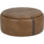 Borelli Wheeled Storage Ottoman - Tobacco Tan / Autumn Chestnut 11 Borelli Wheeled Storage Ottoman - Tobacco Tan / Autumn Chestnut - Image 4