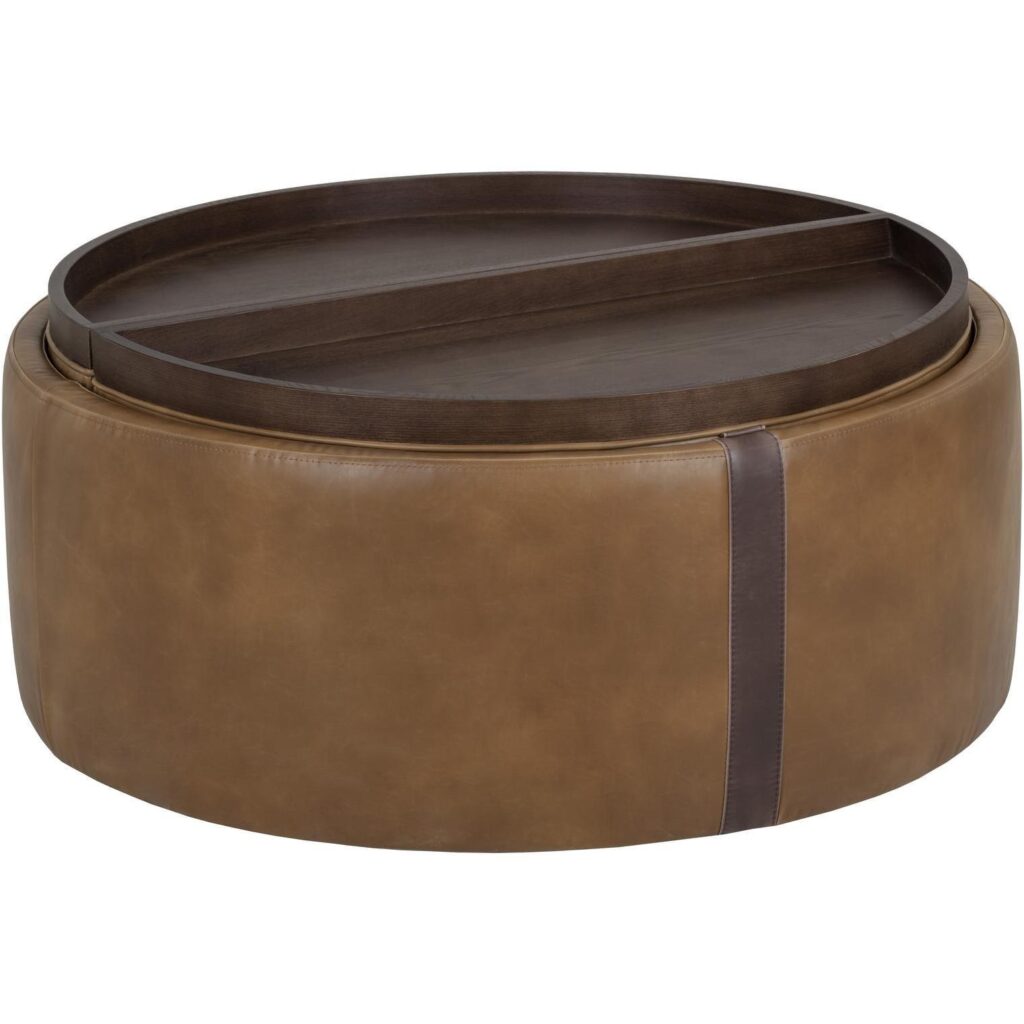 Borelli Wheeled Storage Ottoman - Tobacco Tan / Autumn Chestnut - Image 3