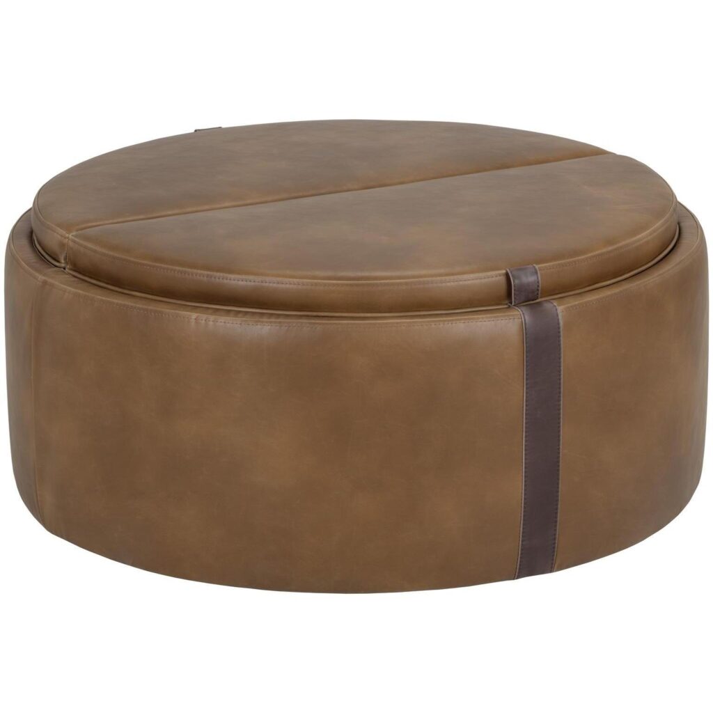 Borelli Wheeled Storage Ottoman - Tobacco Tan / Autumn Chestnut - Image 4