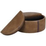 Borelli Wheeled Storage Ottoman - Tobacco Tan / Autumn Chestnut 11 Borelli Wheeled Storage Ottoman - Tobacco Tan / Autumn Chestnut 107522 107522 BORELLI WHEELED STORAGE OTTOMAN TOBACCO TAN AUTUMN CHESTNUT 4