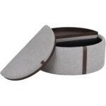 Borelli Wheeled Storage Ottoman - Belfast Heather Grey / Autumn Chestnut 11 Borelli Wheeled Storage Ottoman - Belfast Heather Grey / Autumn Chestnut 107523 107523 BORELLI WHEELED STORAGE OTTOMAN BELFAST HEATHER GREY AUTUMN CHESTNUT 4