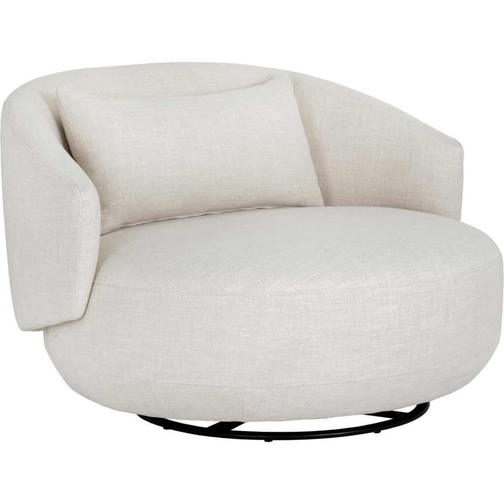 Walsh Swivel Lounge Chair - Effie Linen