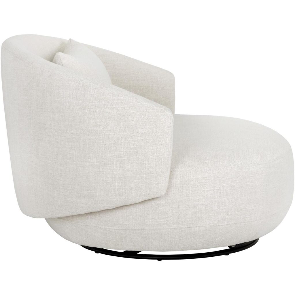 Walsh Swivel Lounge Chair - Effie Linen - Image 3