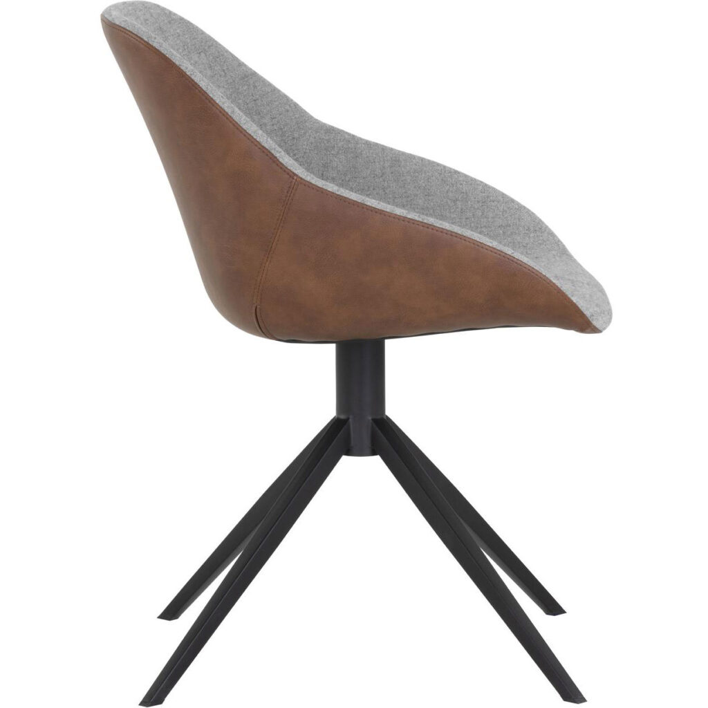 Mccoy Swivel Dining Chair - November Grey / Cinnamon Brown - Image 3