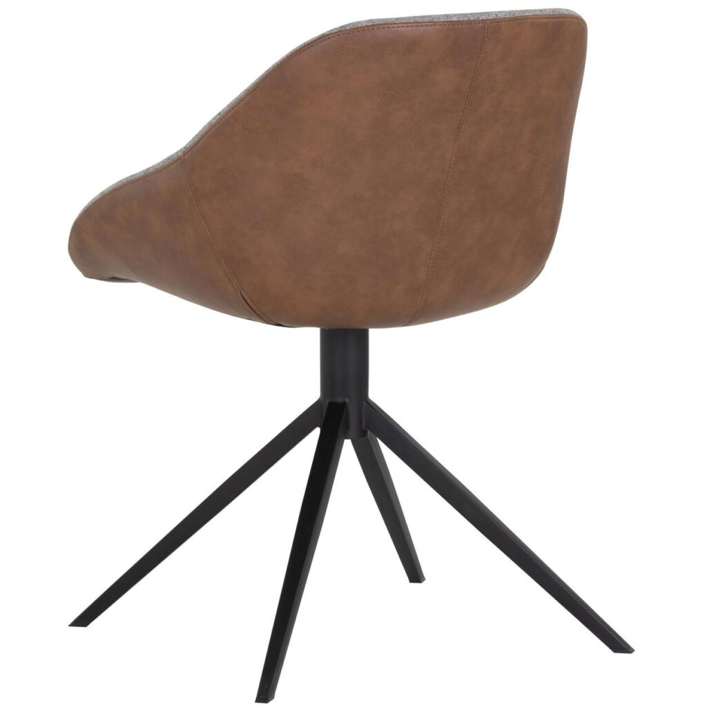 Mccoy Swivel Dining Chair - November Grey / Cinnamon Brown - Image 4