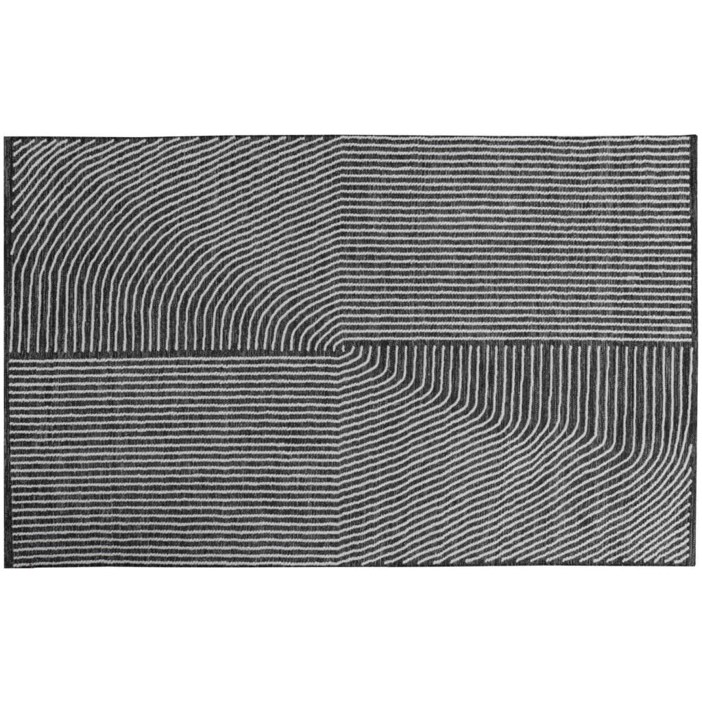 Serene Hand-Woven Rug - Black / White - 5' X 8'