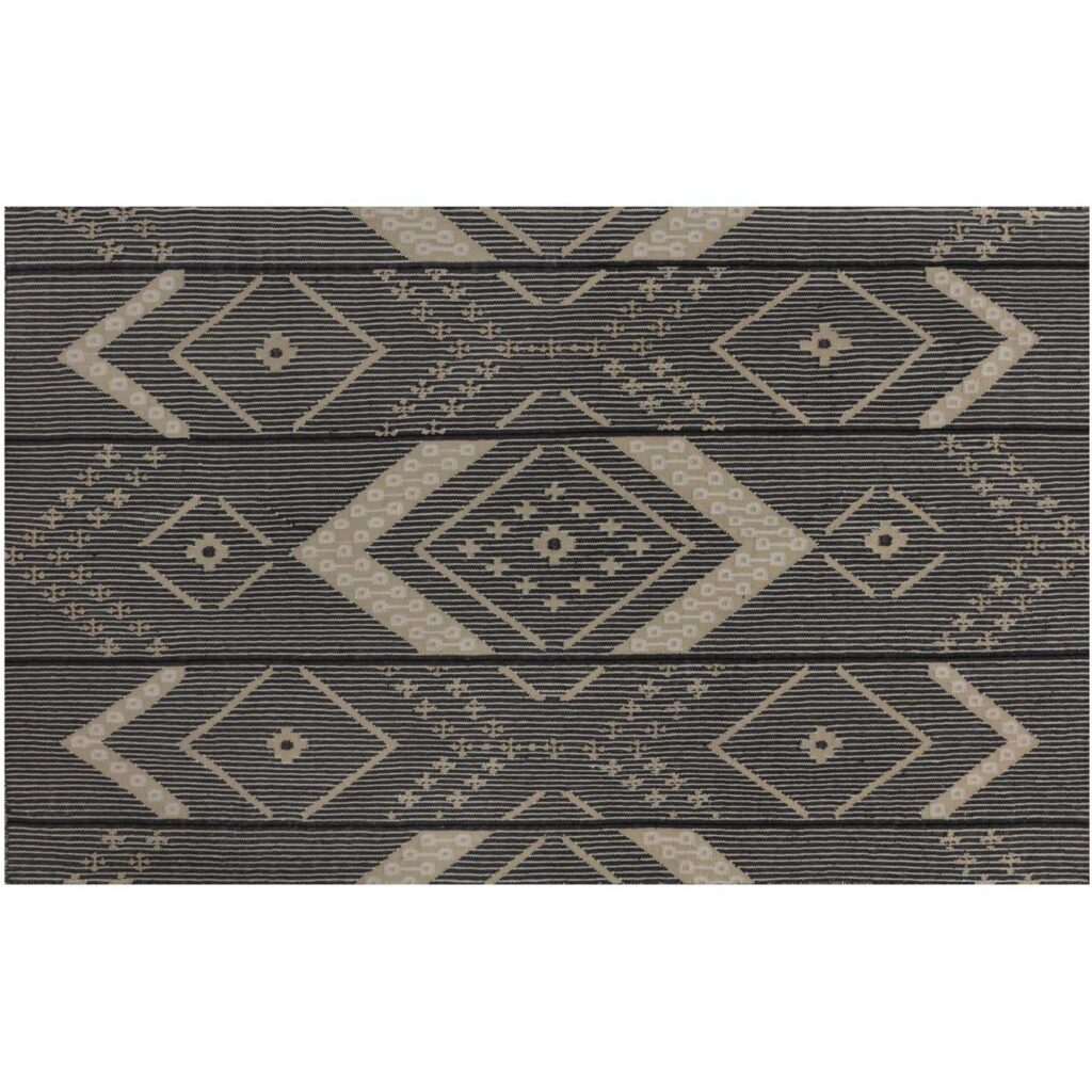 Asana Hand-Woven Rug - Black / Tan - 5' X 8'