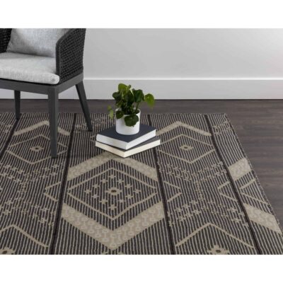 Asana Hand-Woven Rug - Black / Tan - 5' X 8' 107610 107610 ASANA HAND WOVEN RUG CHARCOAL BEIGE 5 X 8 5