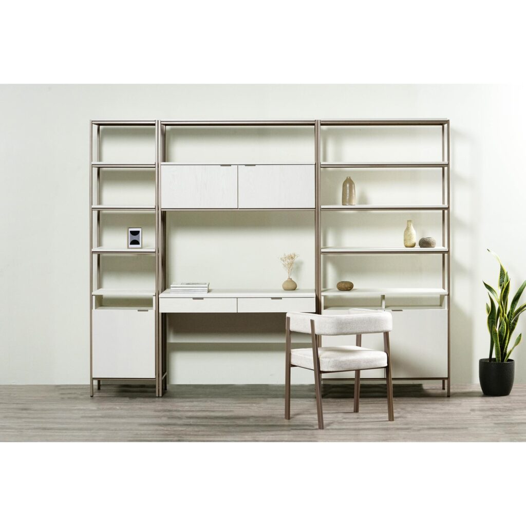 Ambrose Modular Bookcase - Large - Champagne Gold - Cream - Image 4