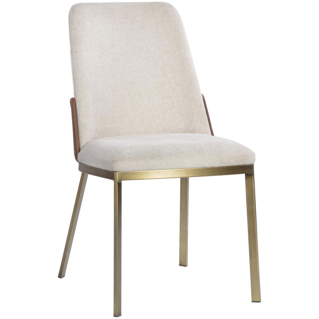 Marie Dining Chair - Belfast Oatmeal / Bravo Cognac