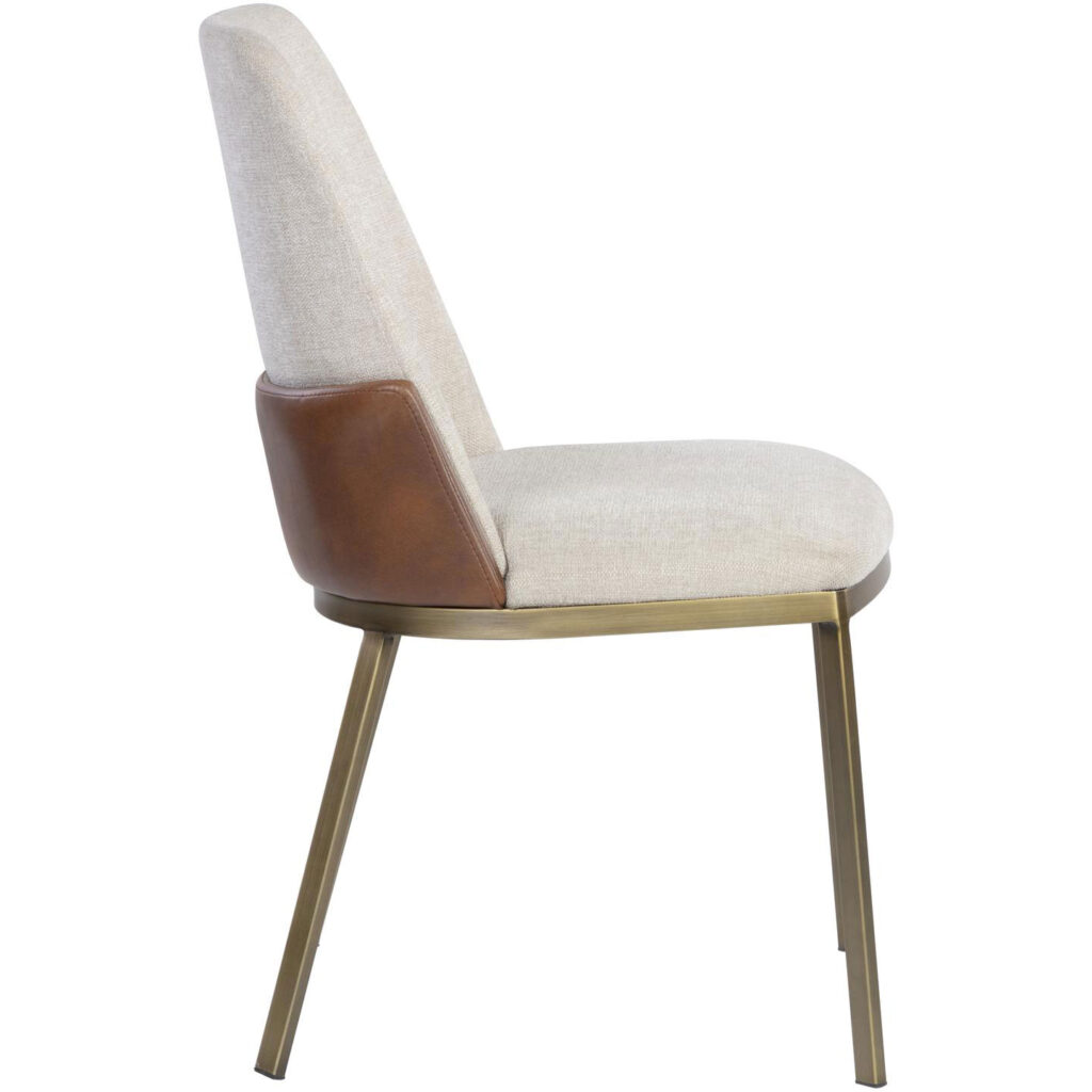 Marie Dining Chair - Belfast Oatmeal / Bravo Cognac - Image 2