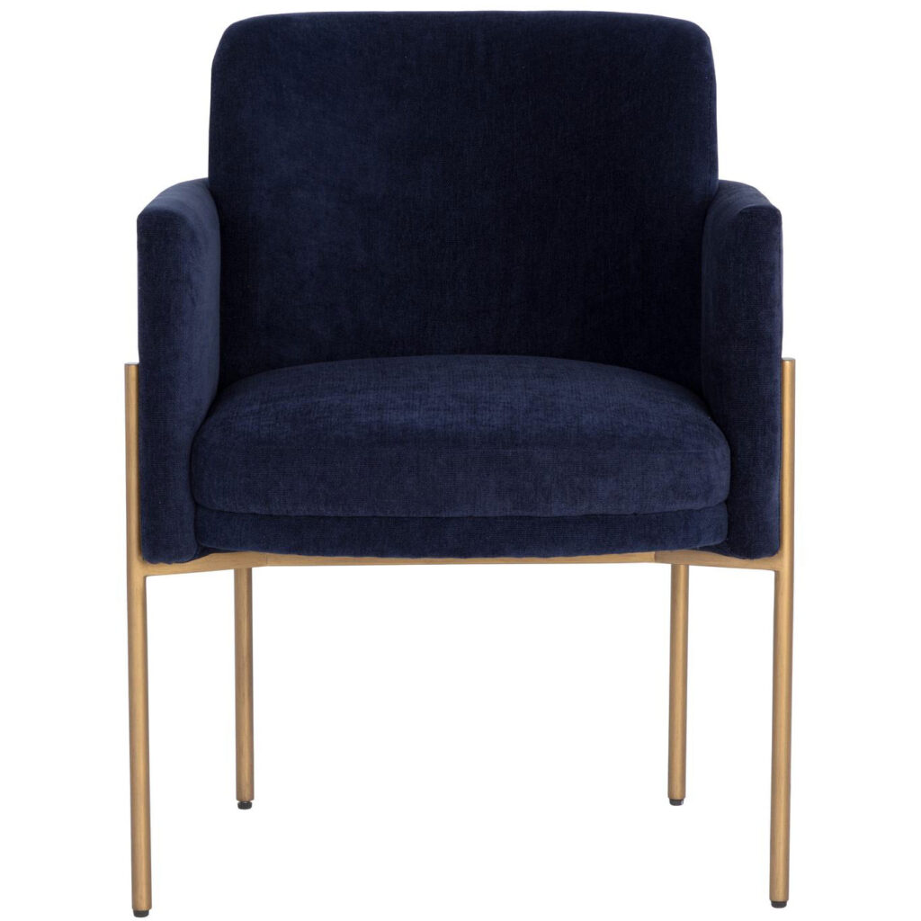 Richie Dining Armchair - Antique Brass - Danny Navy - Image 2