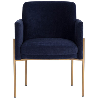 Richie Dining Armchair - Antique Brass - Danny Navy 107665 107665 RICHIE DINING ARMCHAIR ANTIQUE BRASS DANNY NAVY 1