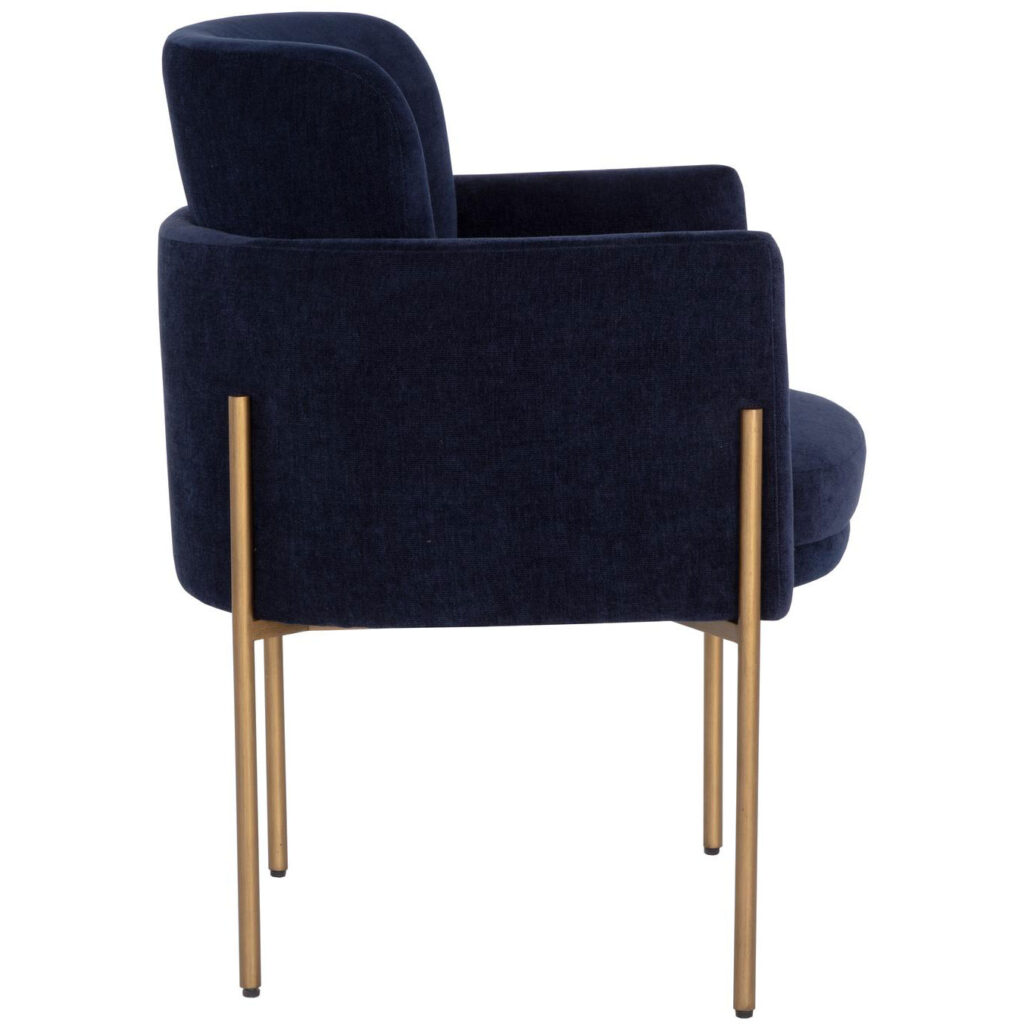 Richie Dining Armchair - Antique Brass - Danny Navy - Image 3