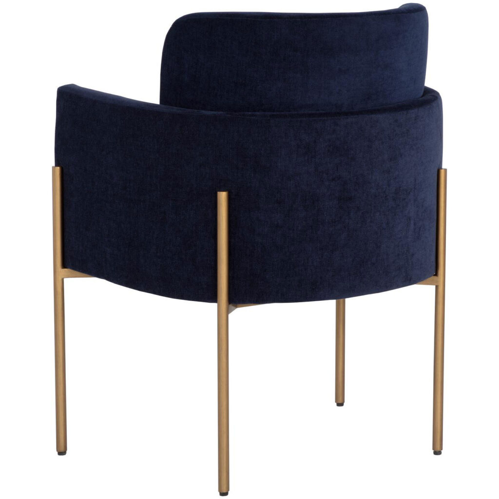 Richie Dining Armchair - Antique Brass - Danny Navy - Image 4