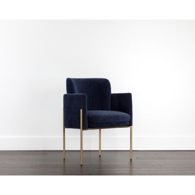 Richie Dining Armchair - Antique Brass - Danny Navy 107665 107665 RICHIE DINING ARMCHAIR ANTIQUE BRASS DANNY NAVY 5