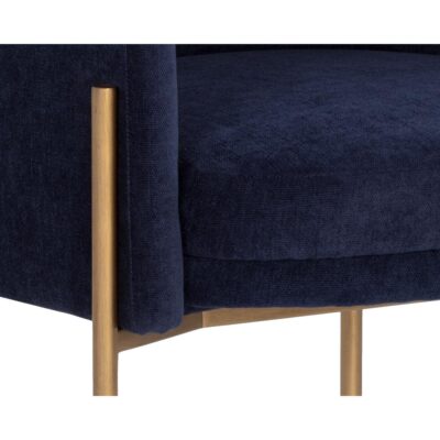 Richie Dining Armchair - Antique Brass - Danny Navy 107665 107665 RICHIE DINING ARMCHAIR ANTIQUE BRASS DANNY NAVY 6