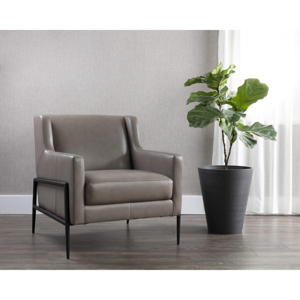 Talula Lounge Chair - Alpine Grey Leather - Image 5