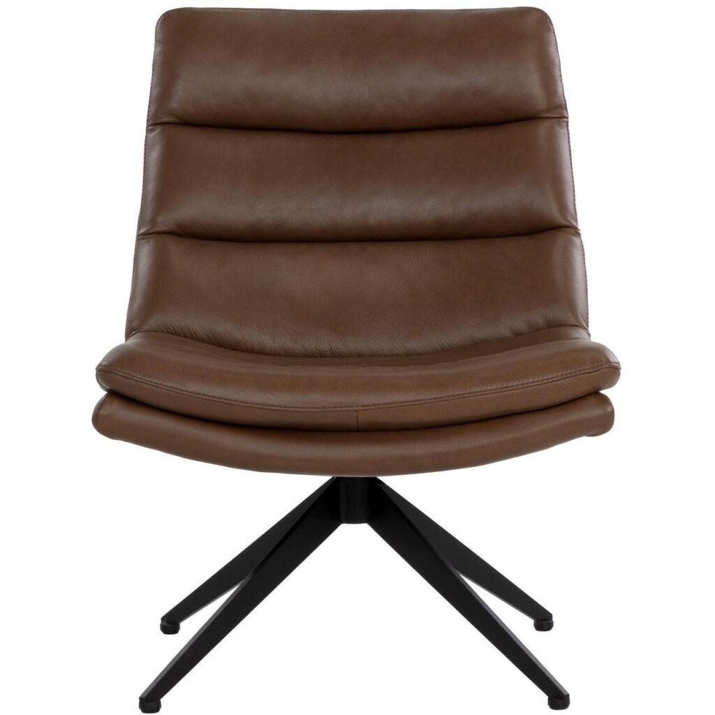 Keller Swivel Lounge Chair - Missouri Mahogany Leather - Image 2