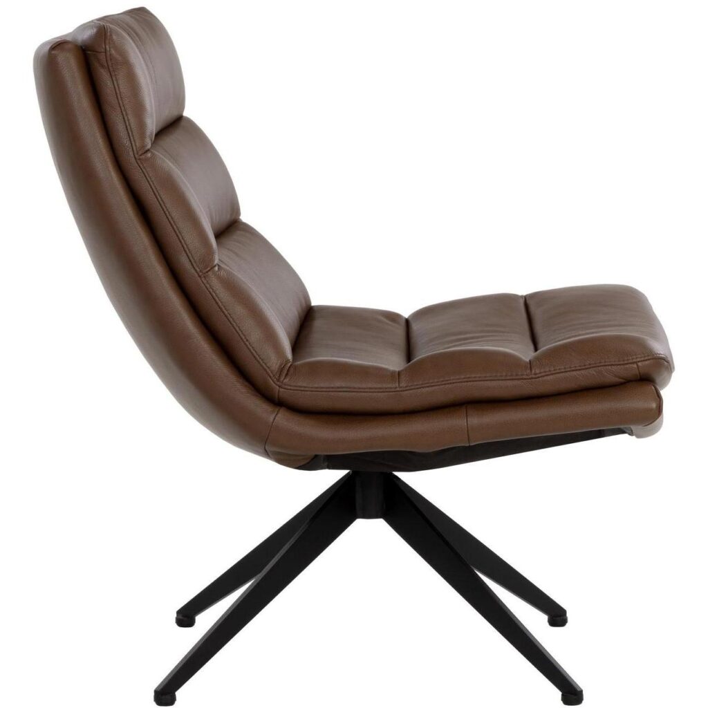 Keller Swivel Lounge Chair - Missouri Mahogany Leather - Image 3