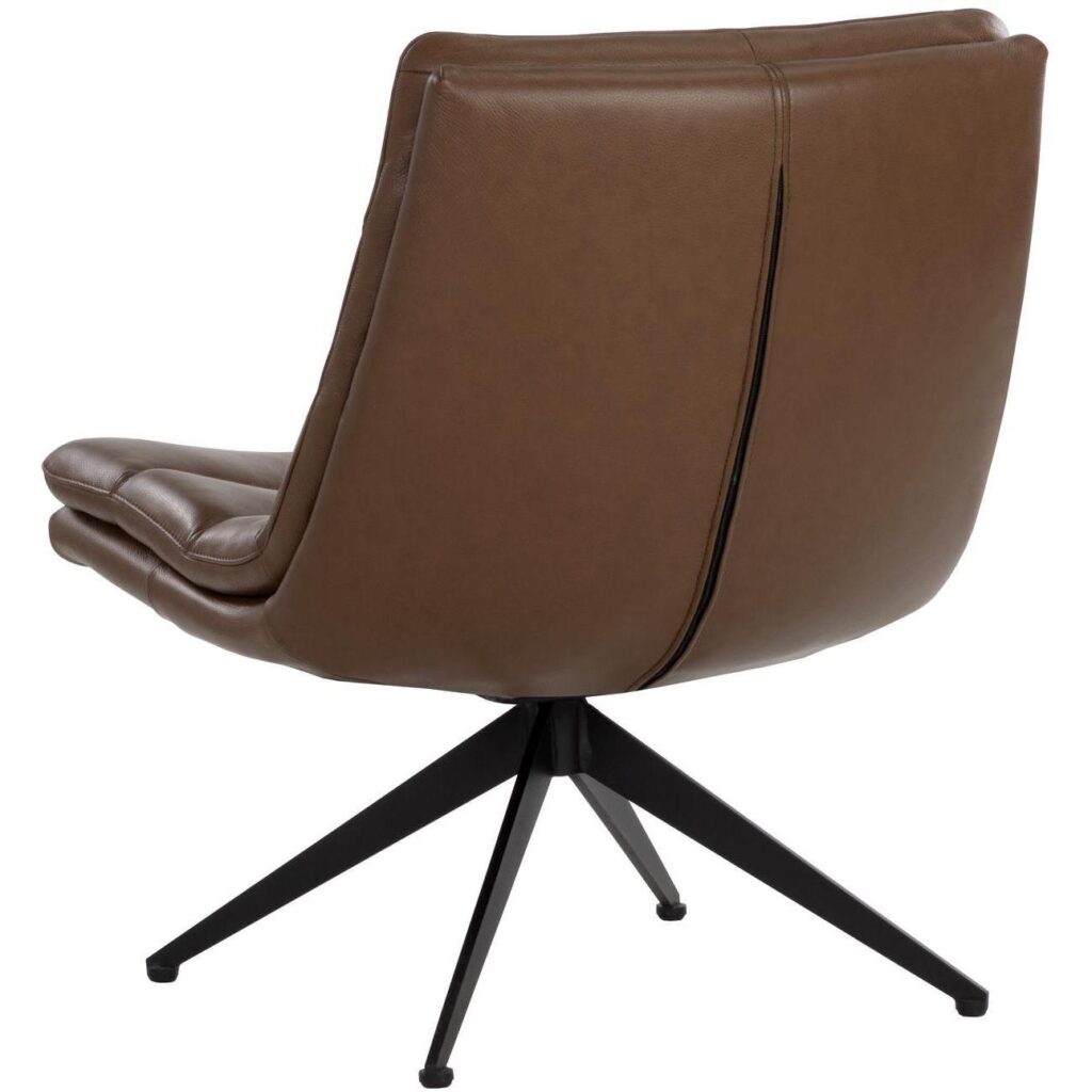 Keller Swivel Lounge Chair - Missouri Mahogany Leather - Image 4