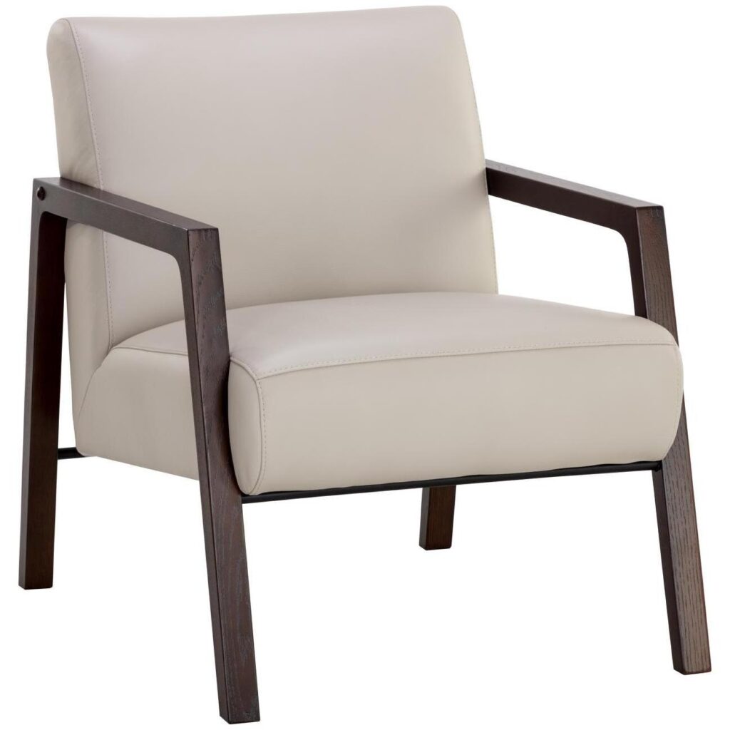 Neymar Lounge Chair - Linea Light Grey Leather