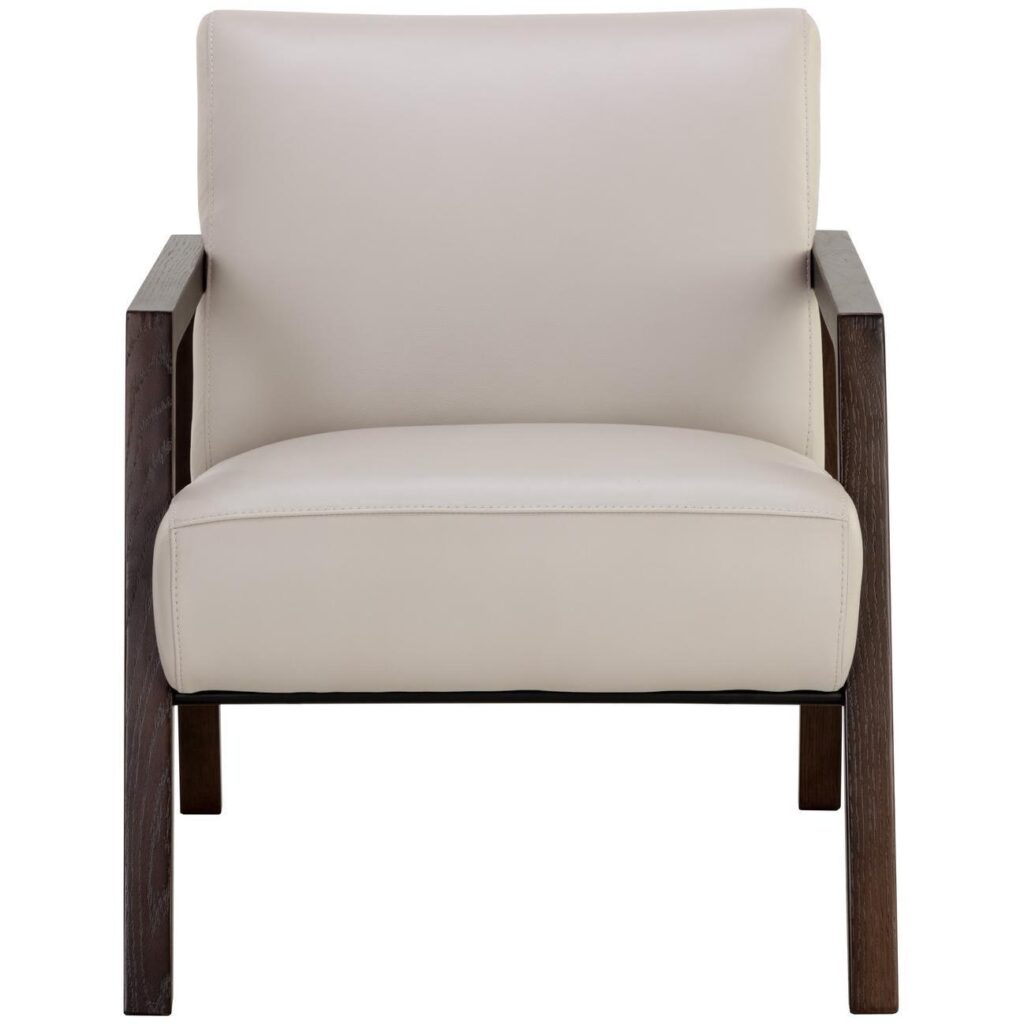 Neymar Lounge Chair - Linea Light Grey Leather - Image 2