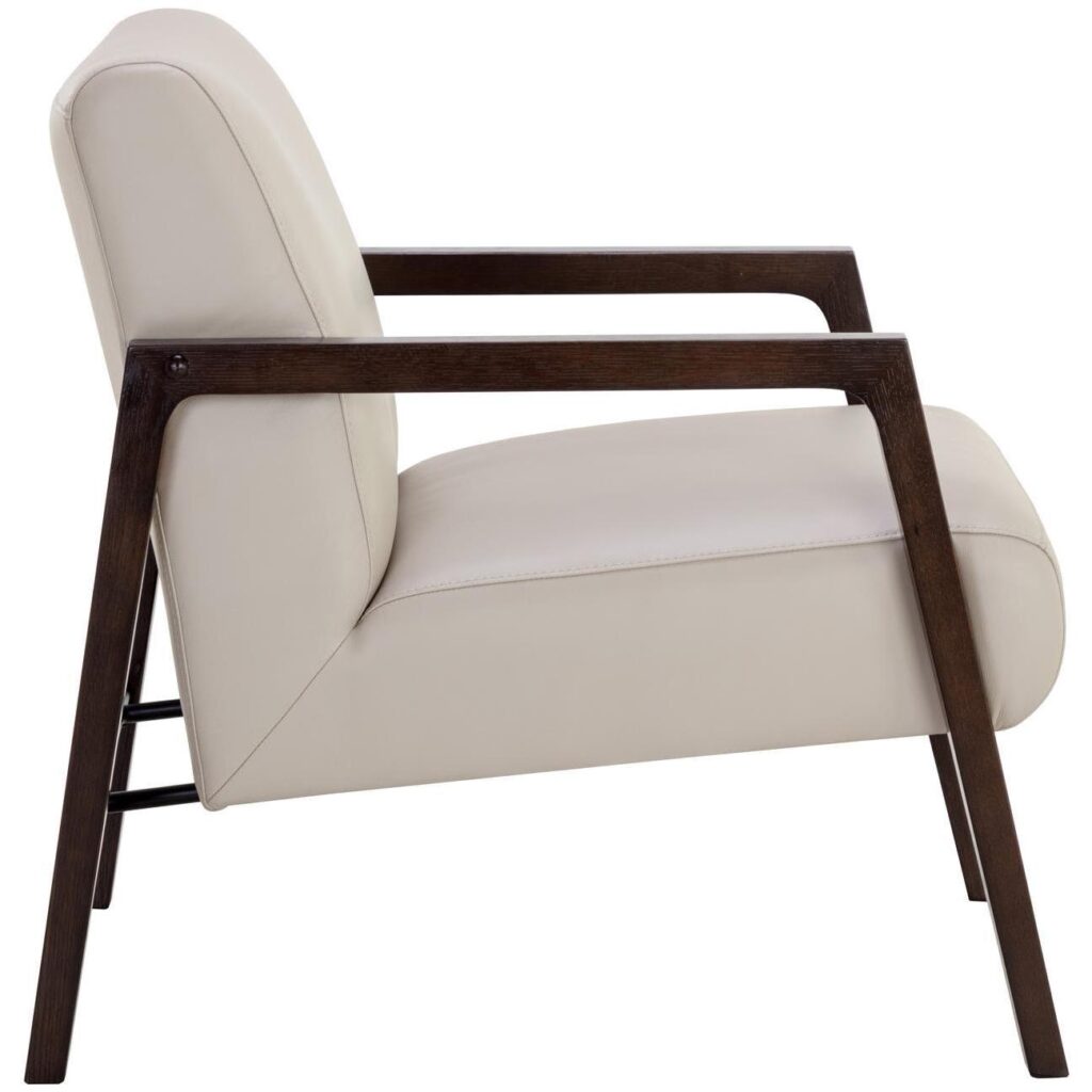 Neymar Lounge Chair - Linea Light Grey Leather - Image 3