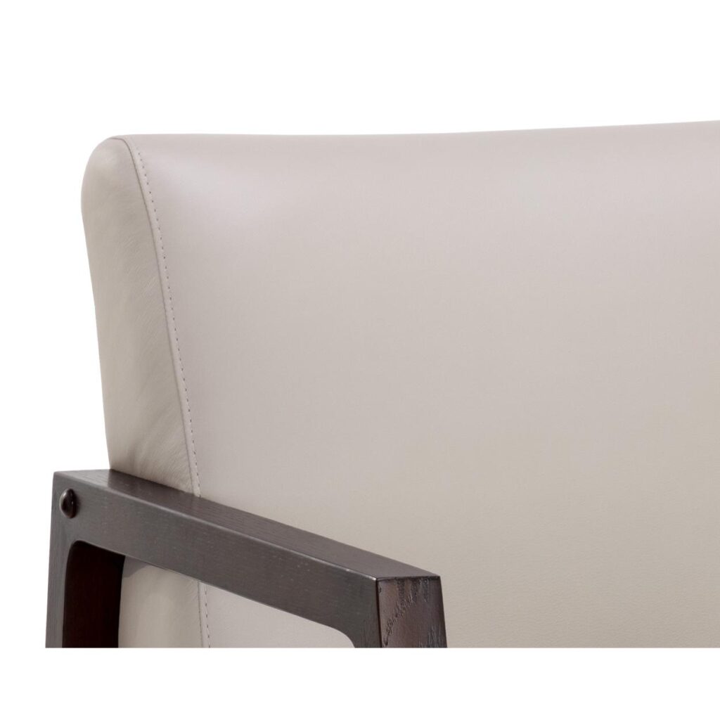 Neymar Lounge Chair - Linea Light Grey Leather - Image 7