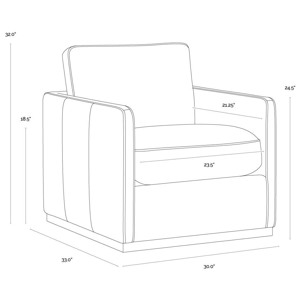 Portman Swivel Lounge Chair - Effie Linen 9 Portman Swivel Lounge Chair - Effie Linen - Image 9