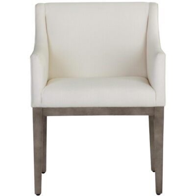 Malik Dining Armchair - Ash Grey - Linoso Ivory 107788 107788 MALIK DINING ARMCHAIR LINOSO IVORY 1