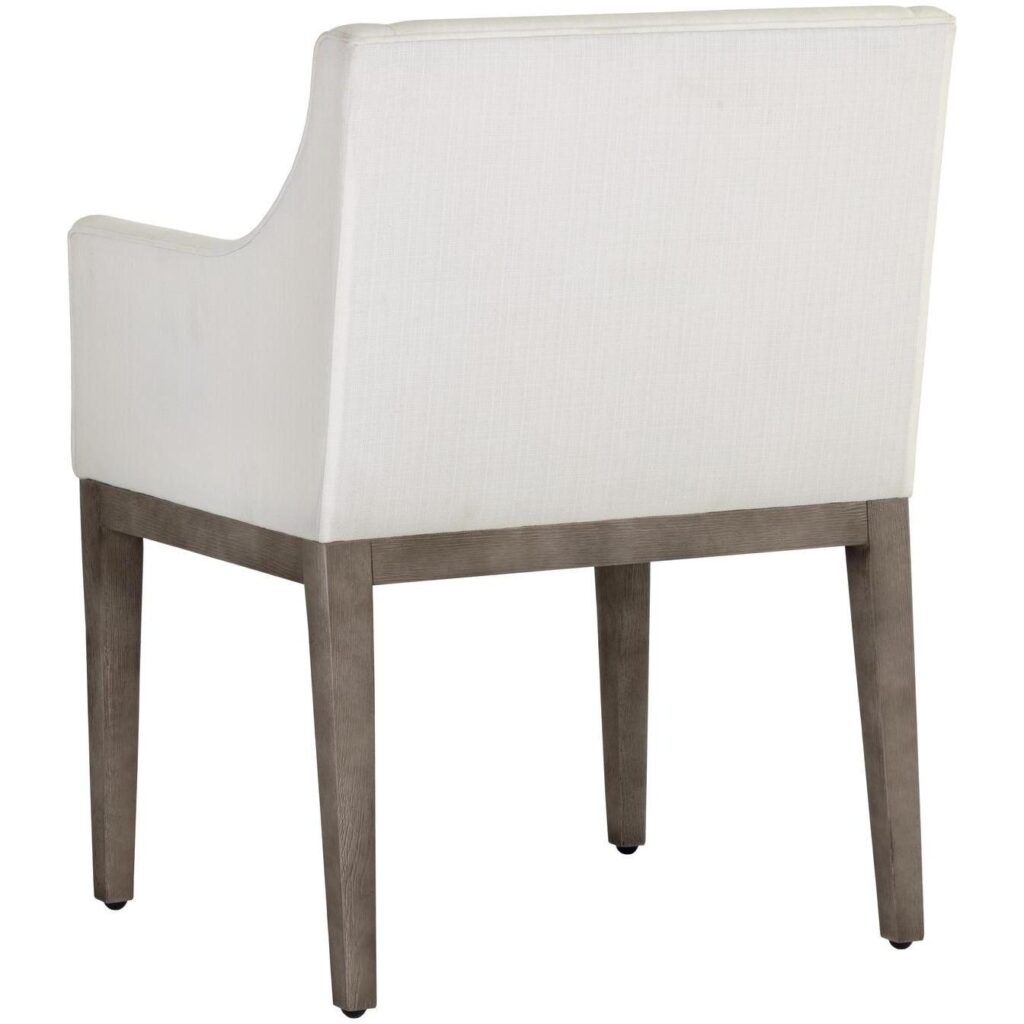 Malik Dining Armchair - Ash Grey - Linoso Ivory - Image 4