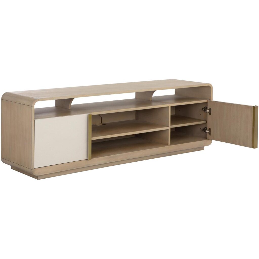 Kayden Media Console And Cabinet - Oyster Shagreen - Image 2