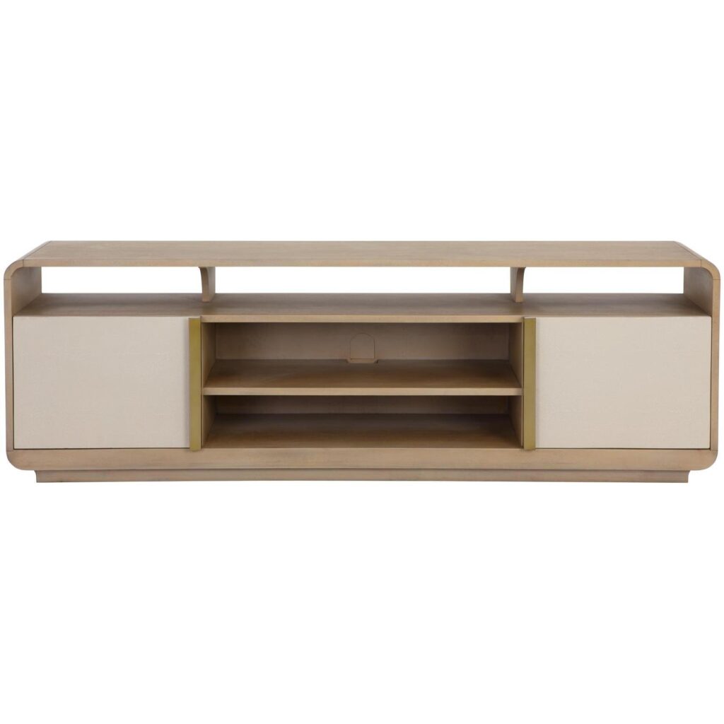 Kayden Media Console And Cabinet - Oyster Shagreen - Image 3