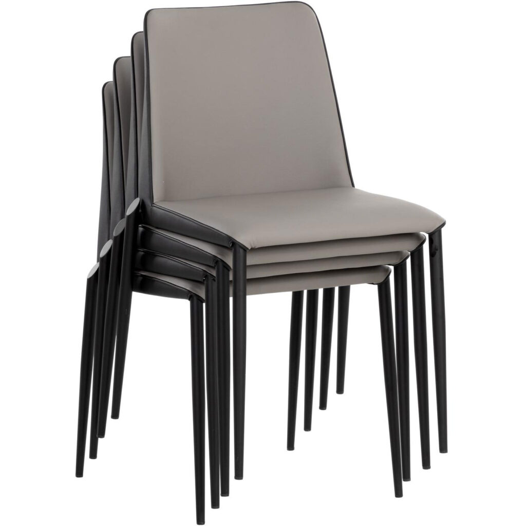 Renee Stackable Dining Chair - Dillon Stratus / Dillon Black - Image 10