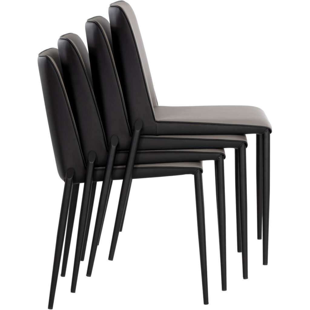 Renee Stackable Dining Chair - Dillon Stratus / Dillon Black - Image 11